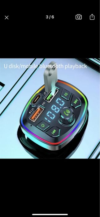 FM-трансмиттер (модулятор) з вольтметром 3.1А