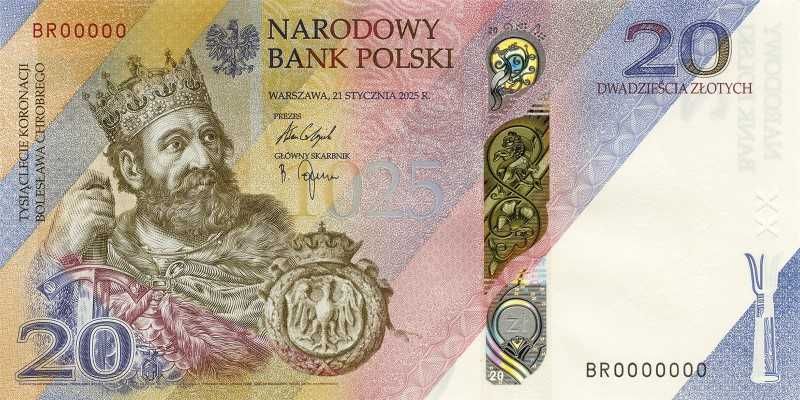 20 zł - Tysiąclecie koronacji Bolesława Chrobrego - banknot 2025