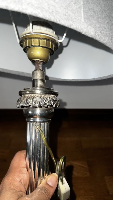 Candeeiro Clássico Vintage Banhado a Prata