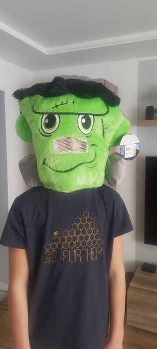 Maska Frankenstein, pluszowa, strój karnawałowy