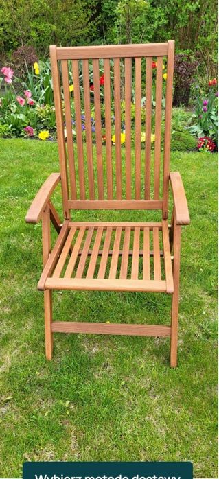 Krzesła drewniane ogrodowe na taras