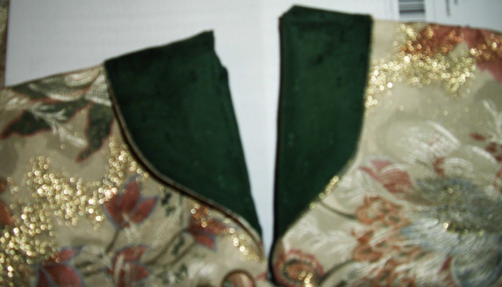 Marynarka,bolerko zakiert satyna brokat r.42