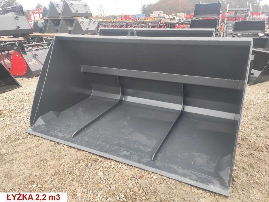 Łyżka objętościowa 1,2–2,2 m³ • 2,0 / 2,2 / 2,4 m • Hardox HB500 • do ładowarki i ładowacza • wzmacniana • NOWA
