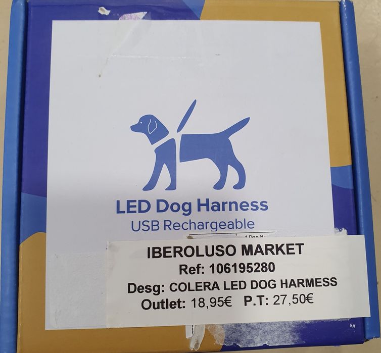 Trela/ arnês  com led para cães - HARNESS