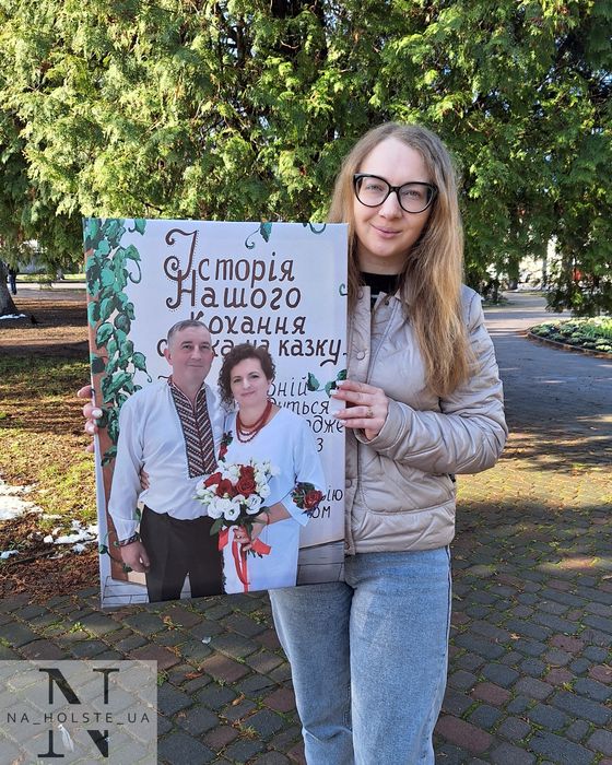 Подарунок на весілля/фото картина молодят/ портрет з фото