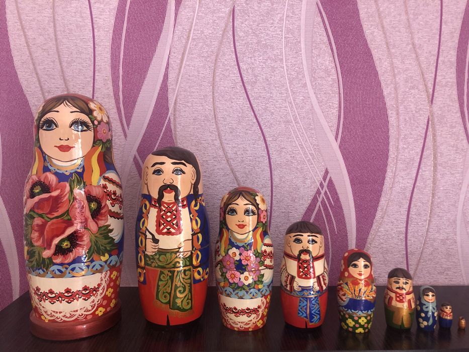 Матрешка 9 в 1 деревянные