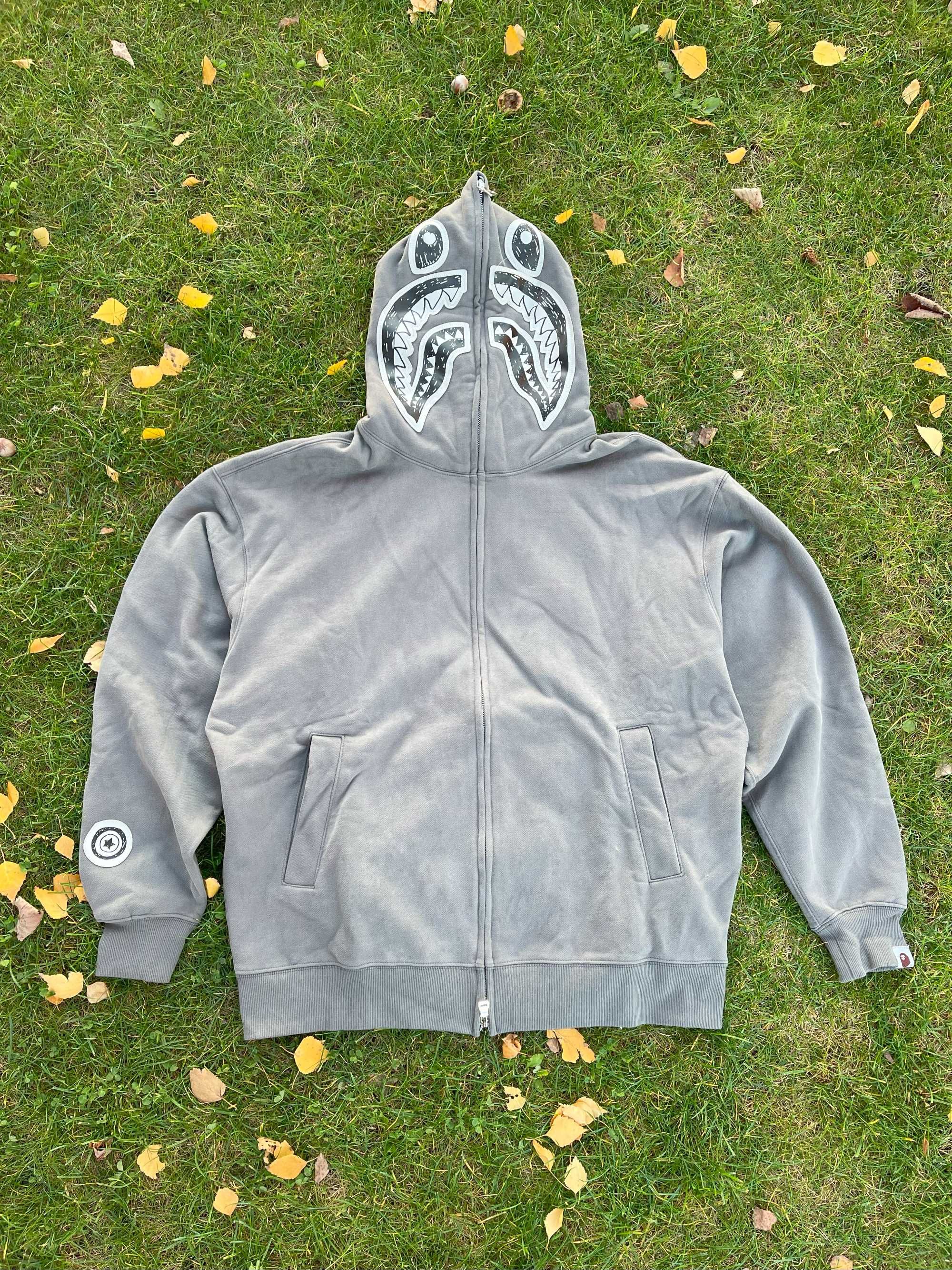 BAPE Face Relaxed fit GREY SHARK zip hoodie black friday 29.11 2 890 Olx
