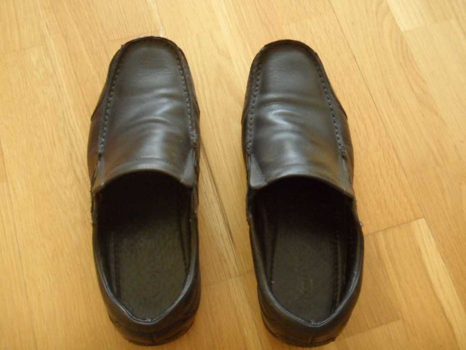 Buty mokasyny skórzane czarne  firmy Wojas , 41 , 26cm
