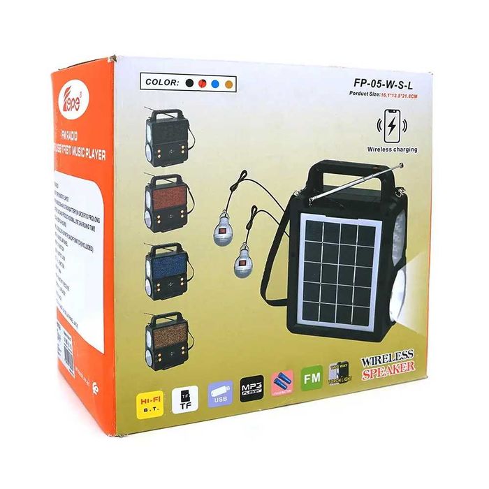 Фонарь  KENSA KM317  FM радио, MP3, Bluetooth,  солнечная панель