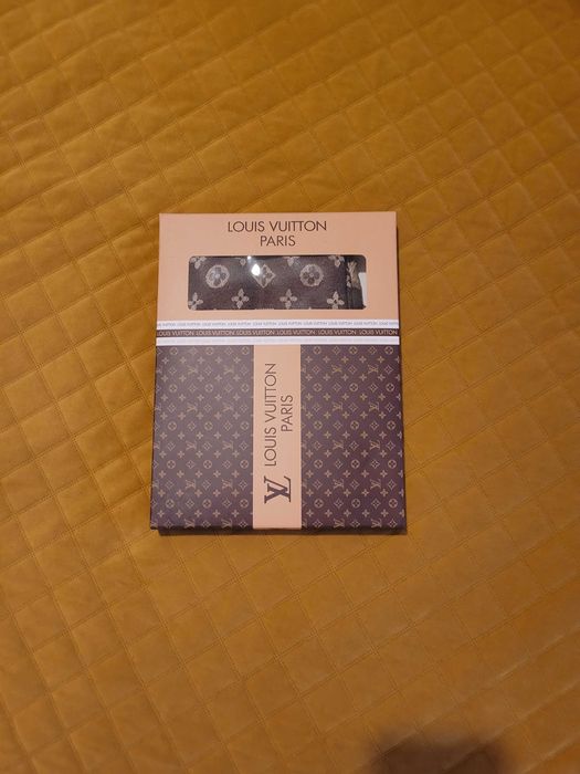 Szalik damski kaszmirowy brązowy dwustronny LV