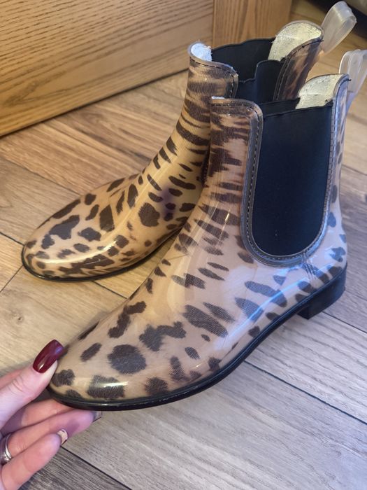 Гумові чоботи 37 розмір з леопардовим принтом