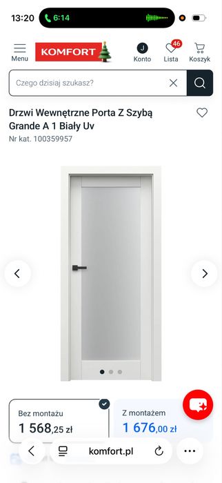 Drzwi Porta Grande 90 lewe, szkło ruflowane, nowe skrzydlo, oscieżnica