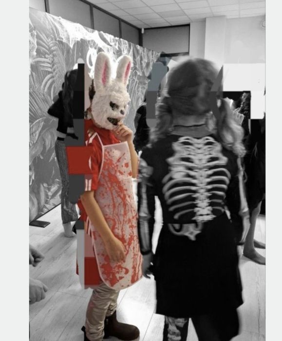 Stroj przebranie angry krolik z maska