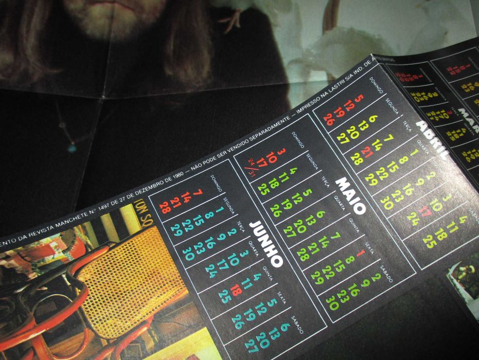 Revista Manchete 1497 Morte de John Lennon Poster raro e Calendário