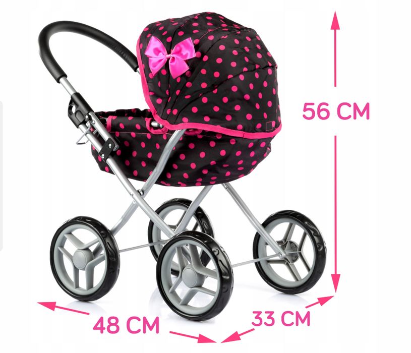 Wózek Dla Lalek Dla Dzieci Składany Daszek Lekki Stabilny Lalki