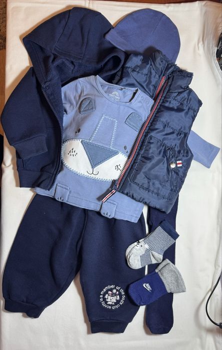 Костюмчик спортивний на флісі 3-6міс+жилет, кофточка та інше