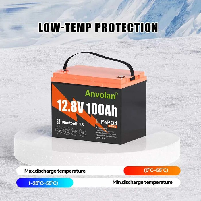 НАЯВНІСТЬ! Акумулятор для ДБЖ Anvolan LiFePO4 12,8V 100Ah (+ Гарантія)