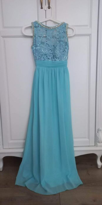 Sukienka dluga krysztalki koronka tiul wesele karnawal slub