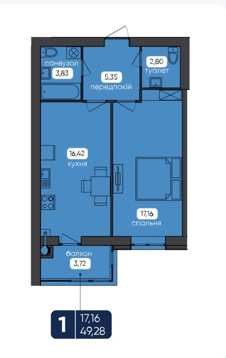 1к квартири у ЖК Шевченко Холл