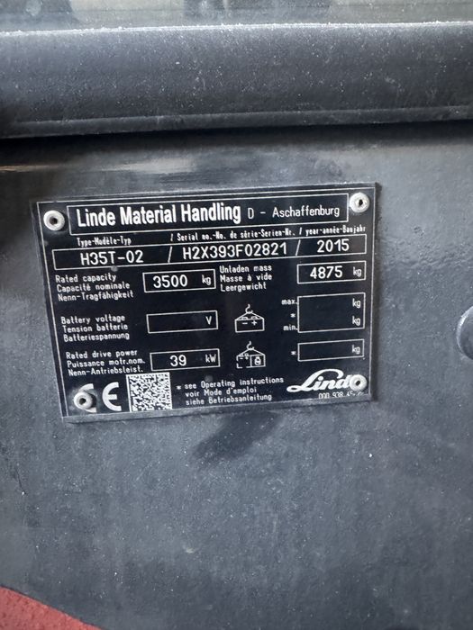 Wozek widlowy Linde H35 EVO.