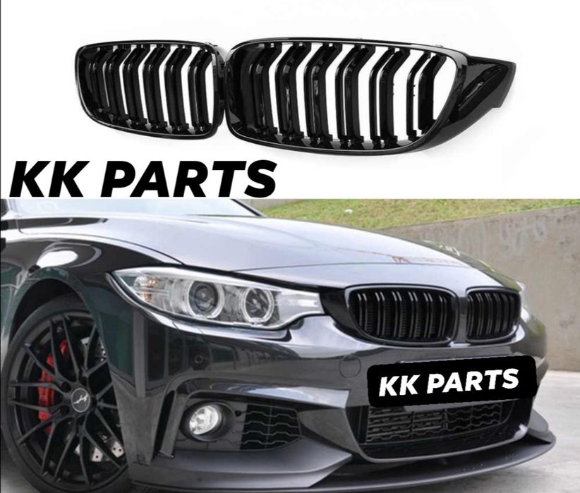 GRELHAS FRONTAIS BMW SÉRIE 4 F32 F33 F36 LOOK M4 M PERFORMANCE PRETO