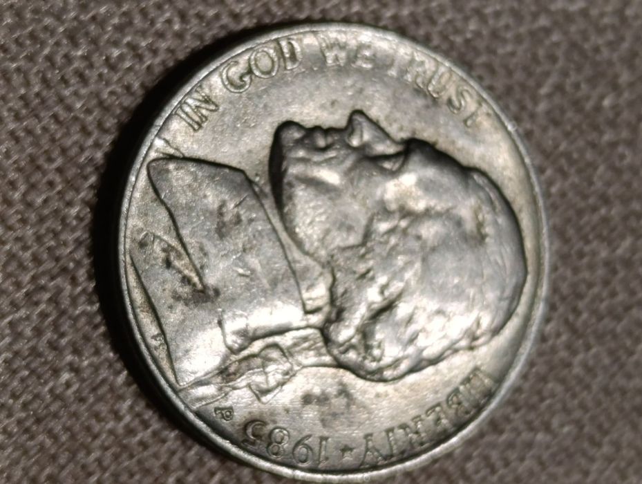 Монета США Ліберті 1985р.перевернута.