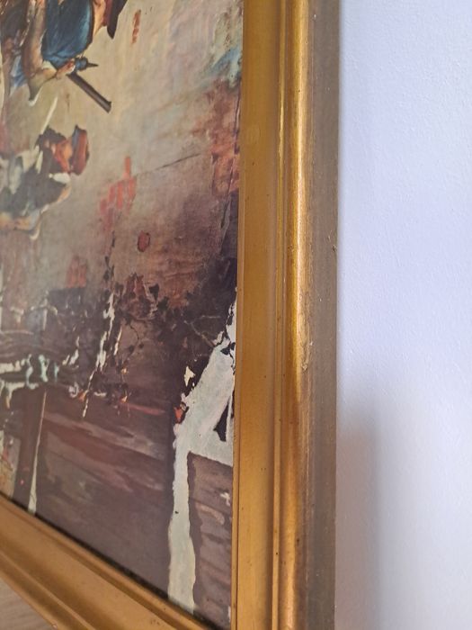 Quadro vintage moldura dourada