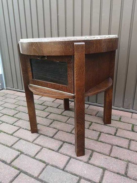 Stolik Barek Okrągły ART-DECO Dębowy Stary Antyk Po Renowacji Okazja.