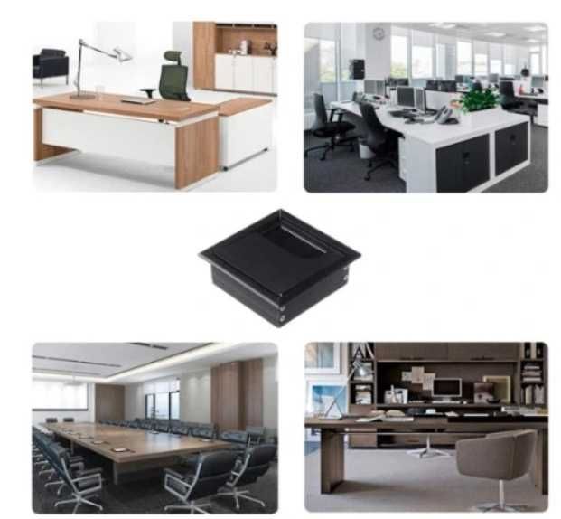 Przepust kablowy przelotka na biurko 80x80mm 2 SZT