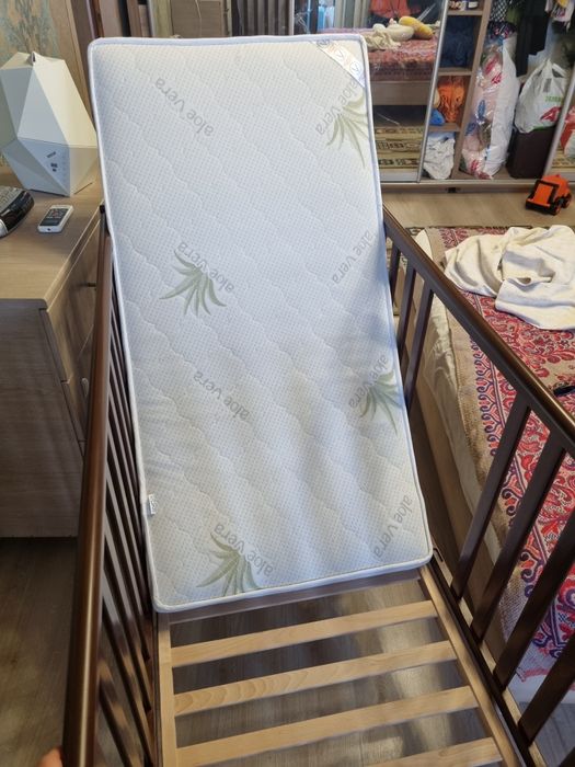 Кроватка veres лд-13, маятник + колесики + матрац