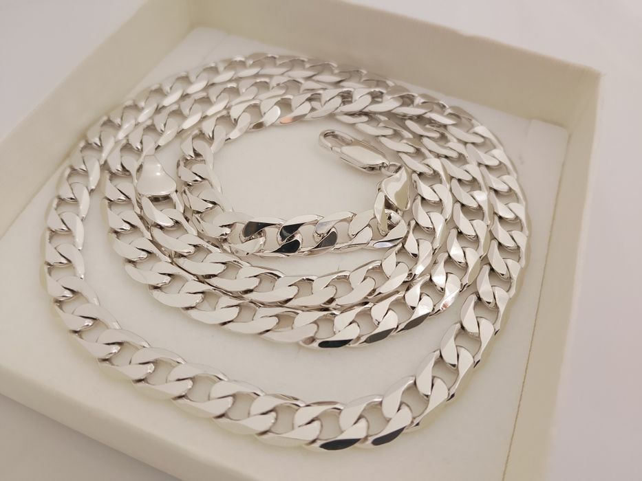 Łańcuszek Pancerka 6mm 55cm Silver Plated