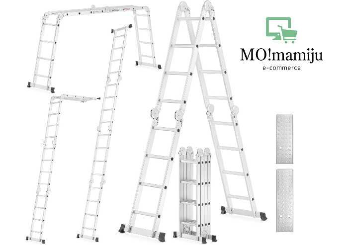 Wielofunkcyjna DRABINA PRZEGUBOWA aluminiowa 4x4 z PODESTEM - Promocja