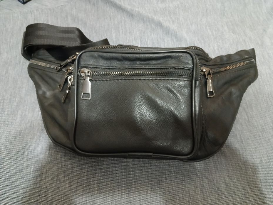 Сумка кожаная бананка через плечо и пояс (Турция)