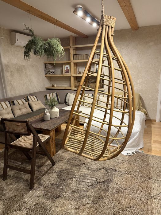 Rattanowa huśtawka fotel