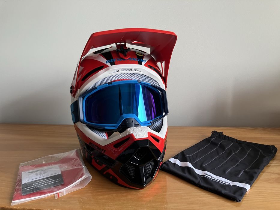 Kask Full face Carbon 100 % Aircraft L + Google IXS Rampage TLD