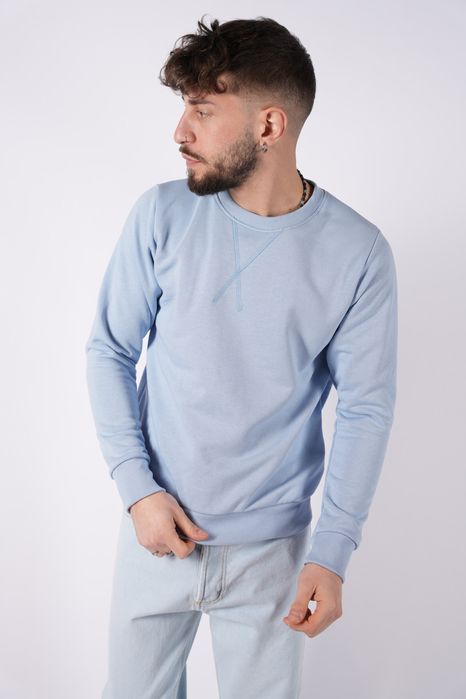 Bawełniana bluza basic - błękitny XL