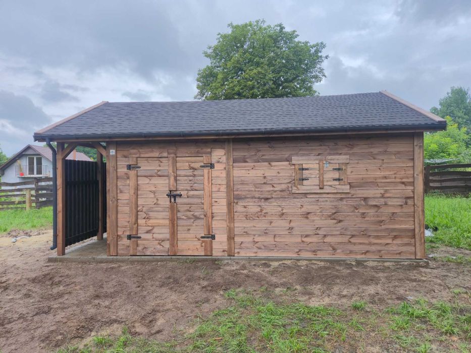 Domek ogrodowy WILL PREMIUM 4x6 m z drewutnią 4x1 m