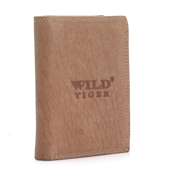 portfel męski pionowy wild tiger - jasnobrązowy