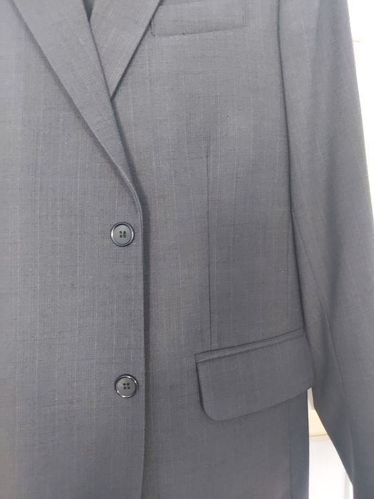 Garnitur szary, grafitowy w kratę  S