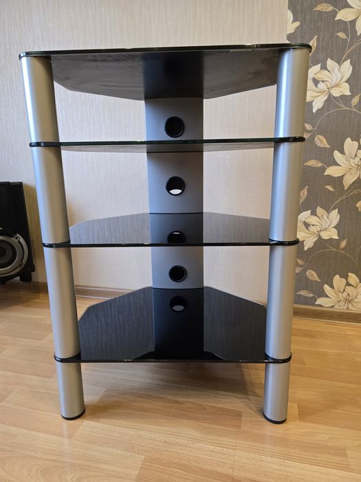 Stolik rtv narożny półki szklane