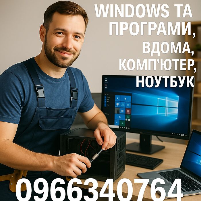 Встановлення Windows. Встановлення програм. Комп'ютери та ноутбуки