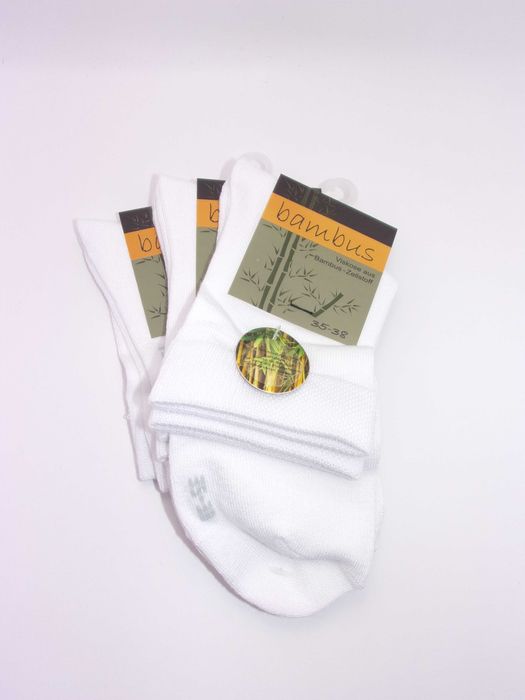 3x Skarpetki damskie bambusowe białe, rozmiar 35/38.