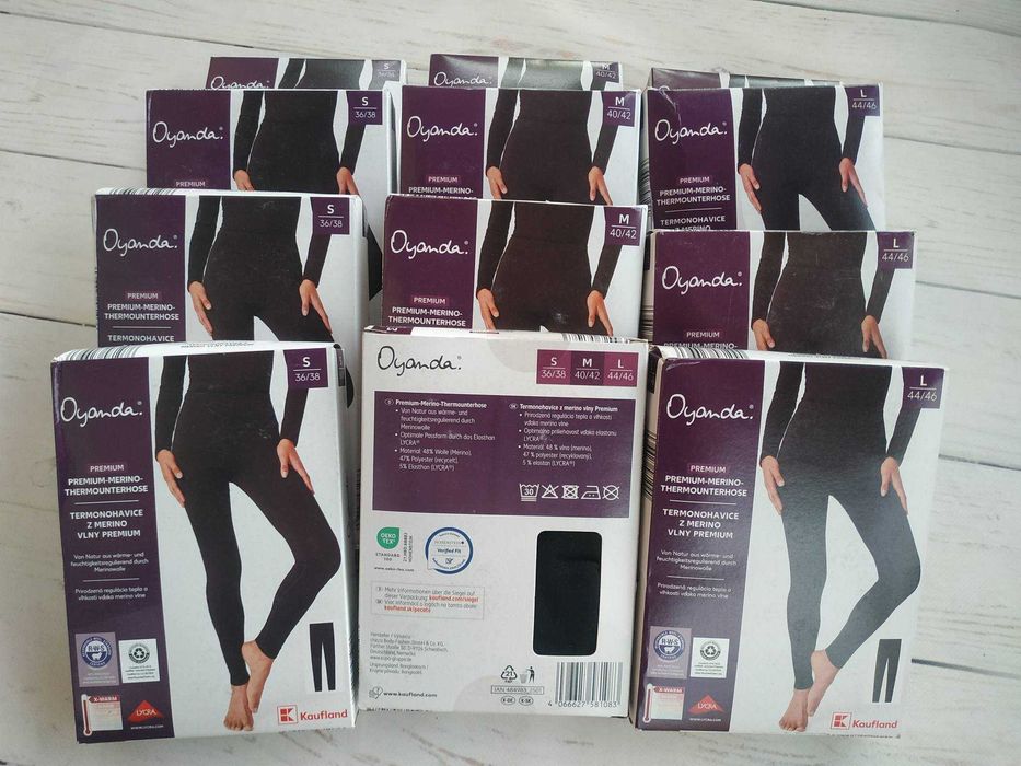 Жіночі термолеггінси з вовни мериноса Oyanda Premium Merino Wool Чорні - Розмір (S, M, L)