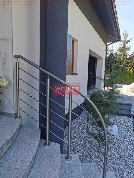 Balustrada Portfenetr Nierdzewna Szkło Balkon Harfa Malowana