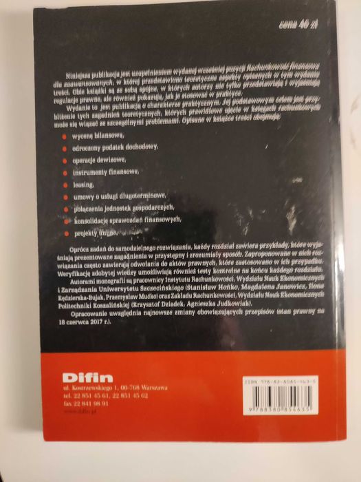 Rachunkowość finansowa dla zaawansowanych Janowicz