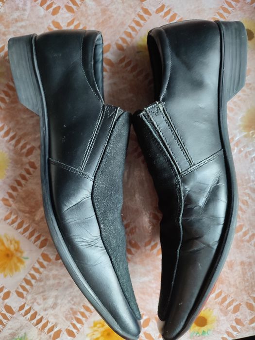 Мужские туфли из натуральной кожи с отделкой замши  44 размер