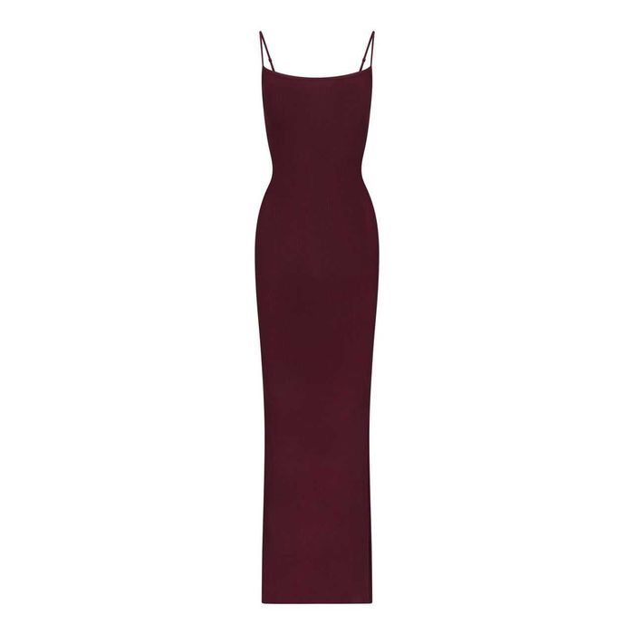Плаття SKIMS Soft Lounge Long Slip Dress  XXS-S Black Burgundi