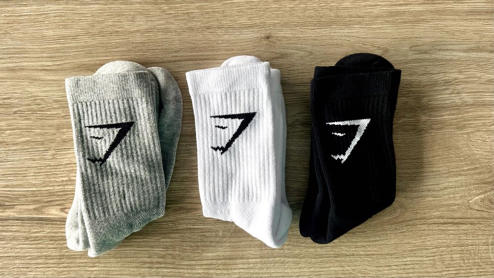 Meias Gymshark Crew Socks — tamanho S — NUNCA USADAS
