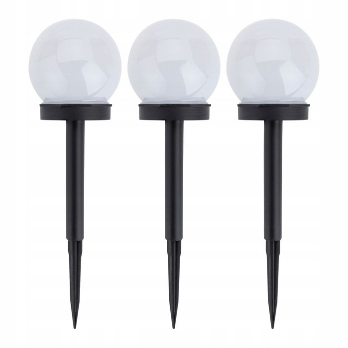 10x Lampa solarna kula biala do ogrodu dekoracja ozdoba