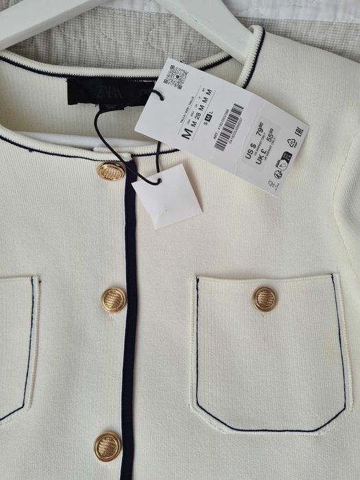 Długi kardigan zapinany marynarka żakiet Zara M nowa